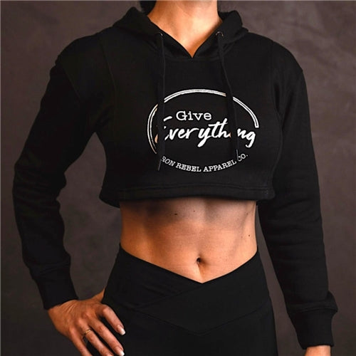 Iron Rebel “Give It Everything” Crop Hoodie