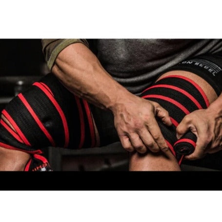 Iron Rebel REBEL Knee Wraps 2.5M *BLK/RED*